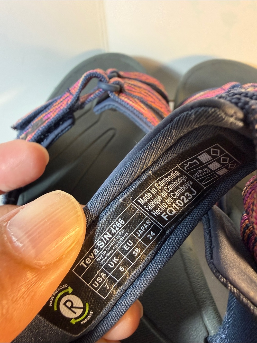 Teva Women's Multicolor Pink & Orange Strap Sandals - Picture 3 of 4